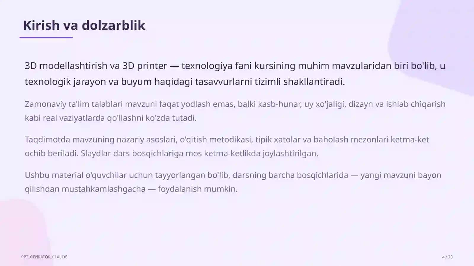 3D modellashtirish va 3D printer (10-sinf) 4