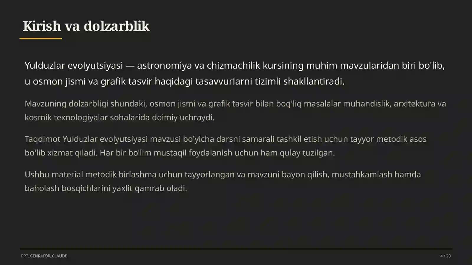 Yulduzlar evolyutsiyasi (11-sinf) 4