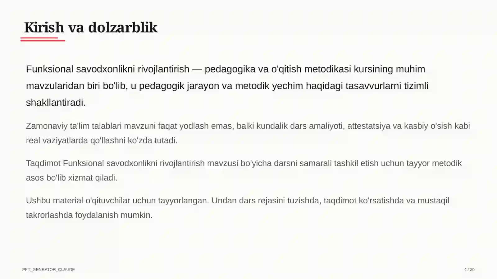 Funktsional savodxonlikni rivojlantirish 4