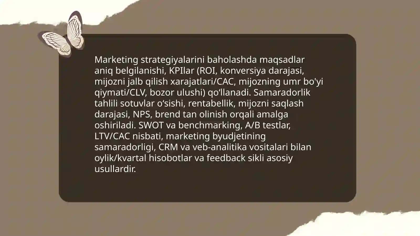 Xoʻjalik yurutuvchi subyektlarning marketing faoliyati tahlili 4