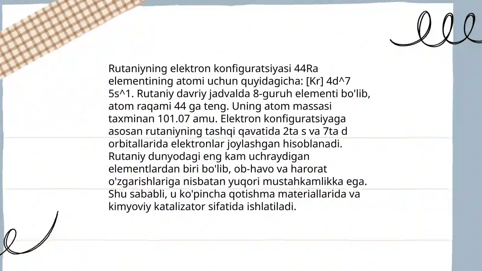 Rutaniy elementining kimyoviy xossalari 4