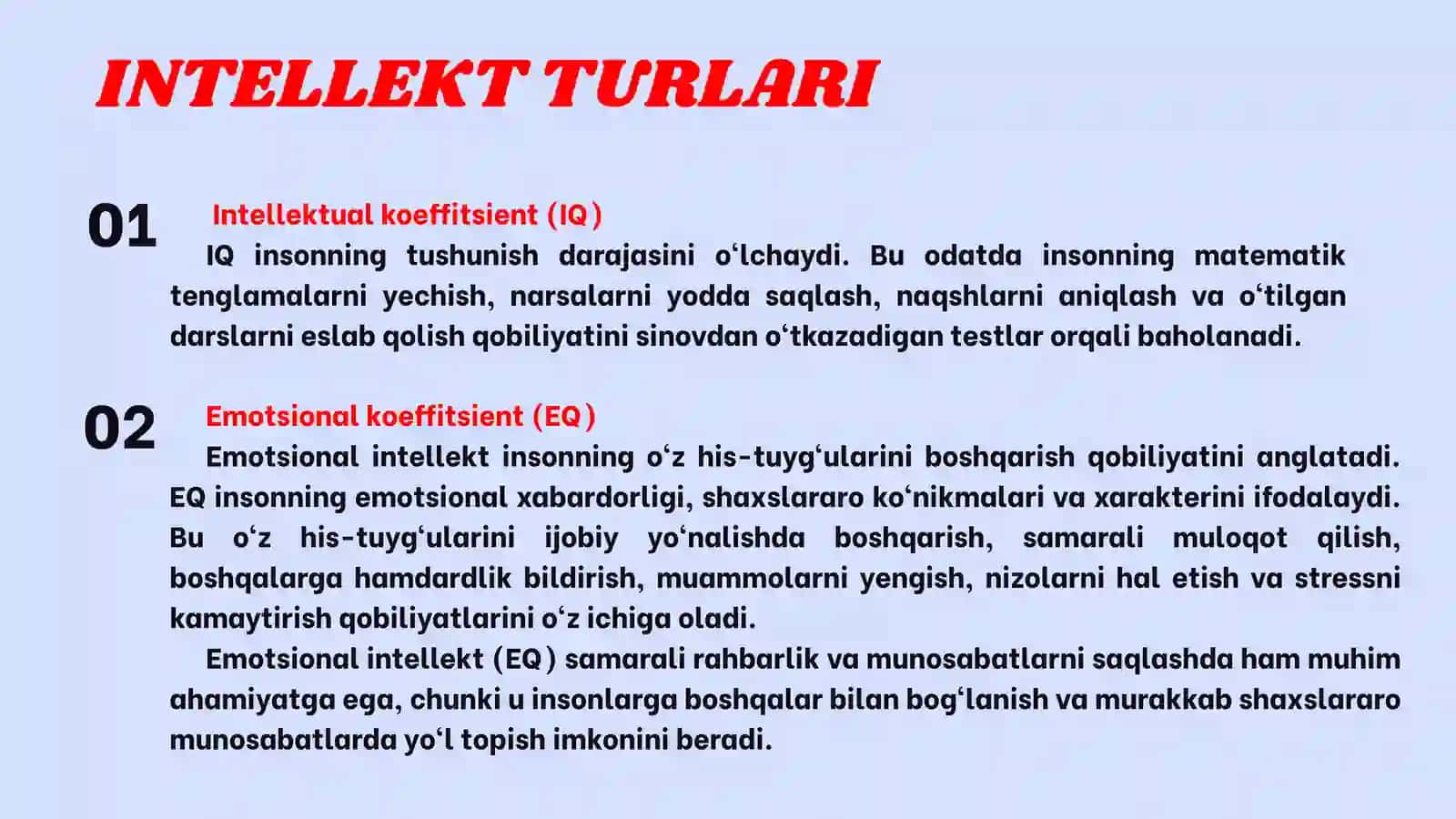 Intellekt modellari va intellekt testlar turlari 4