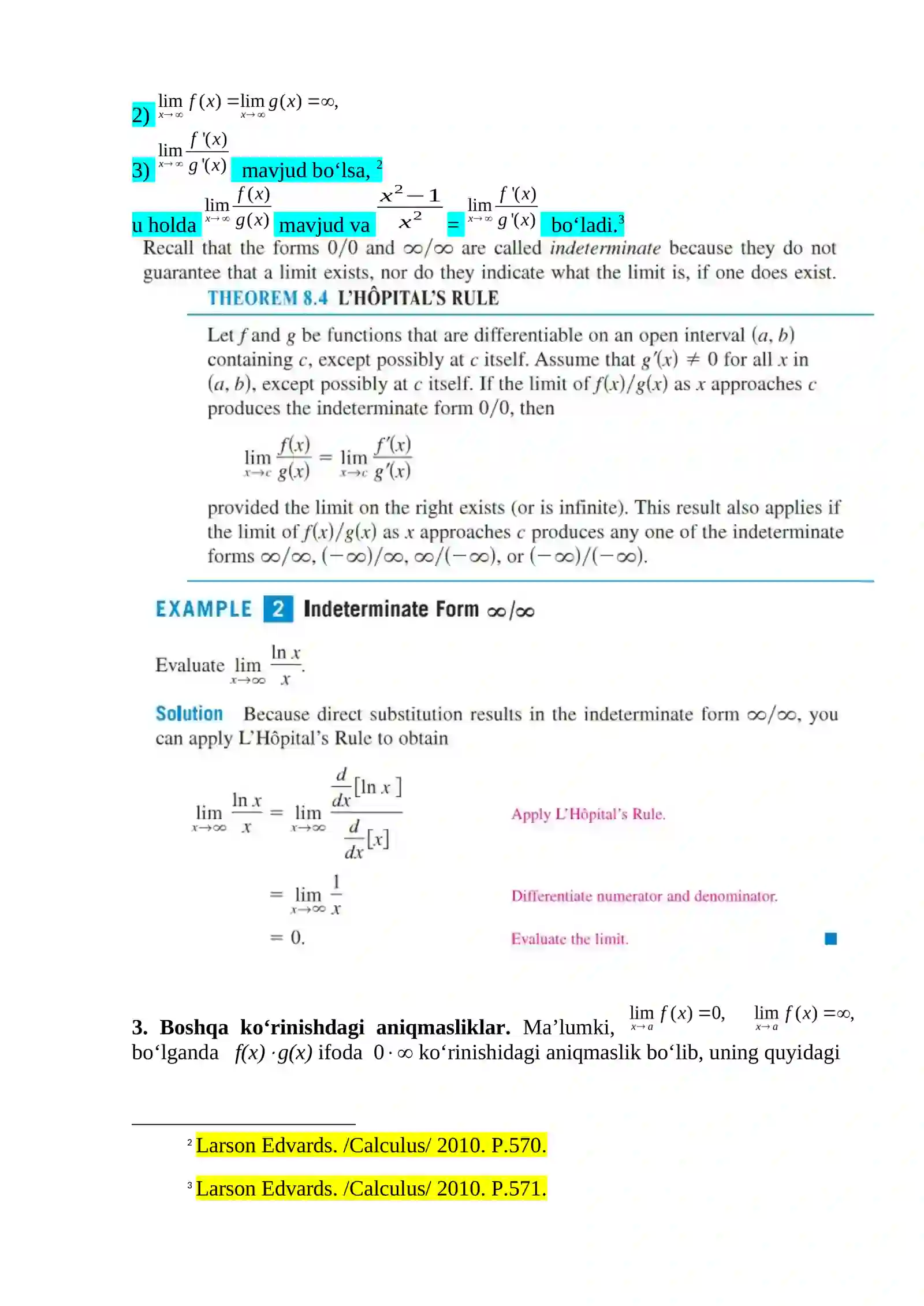 DIFFERENSIAL HISOBNING ASOSIY TEOREMALARI 4