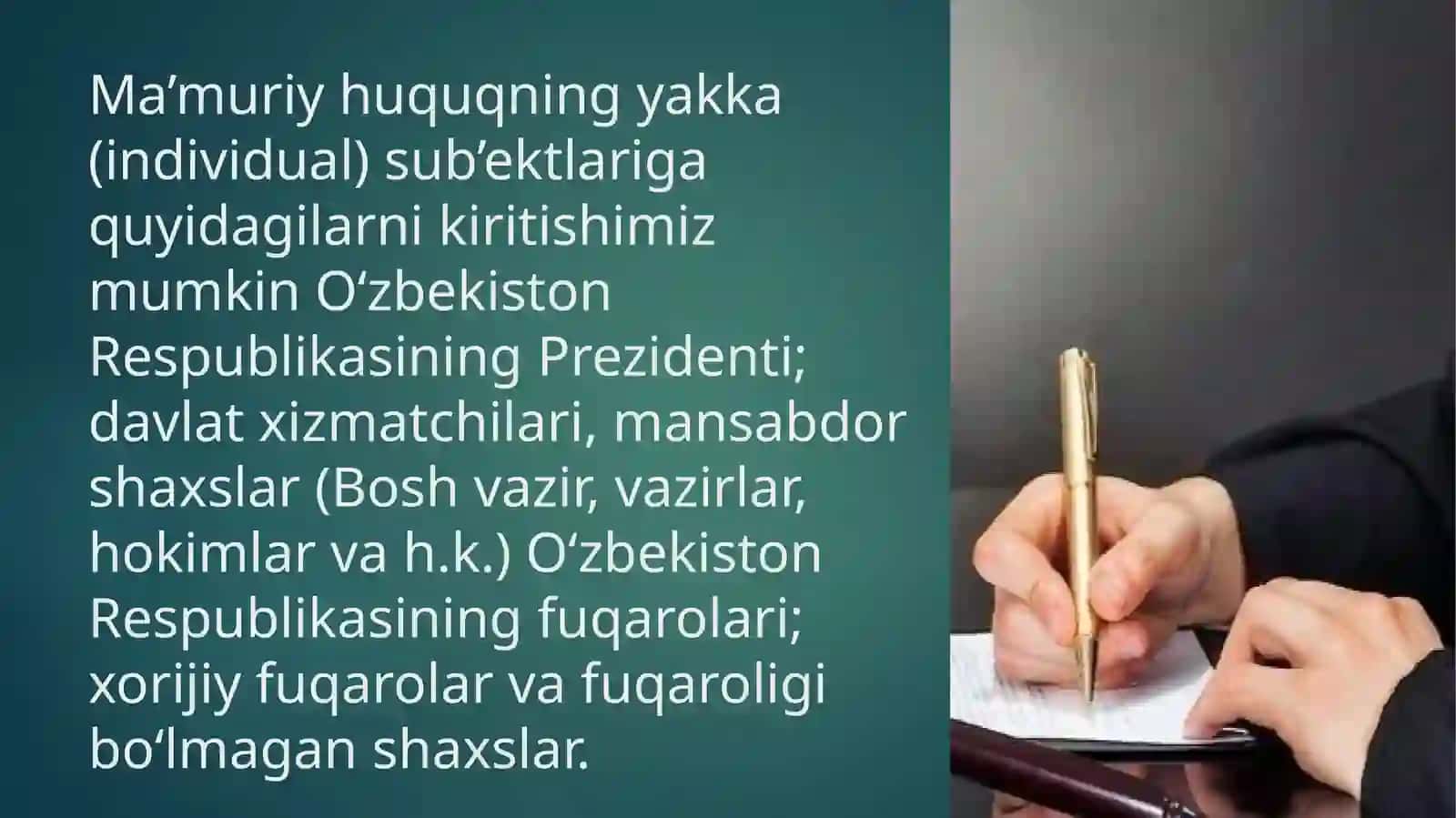 Ma’muriy Huquq Sub'ektlari 4