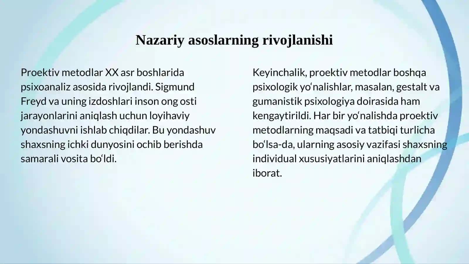 Proektiv psixologiyaning nazariy asoslari 4