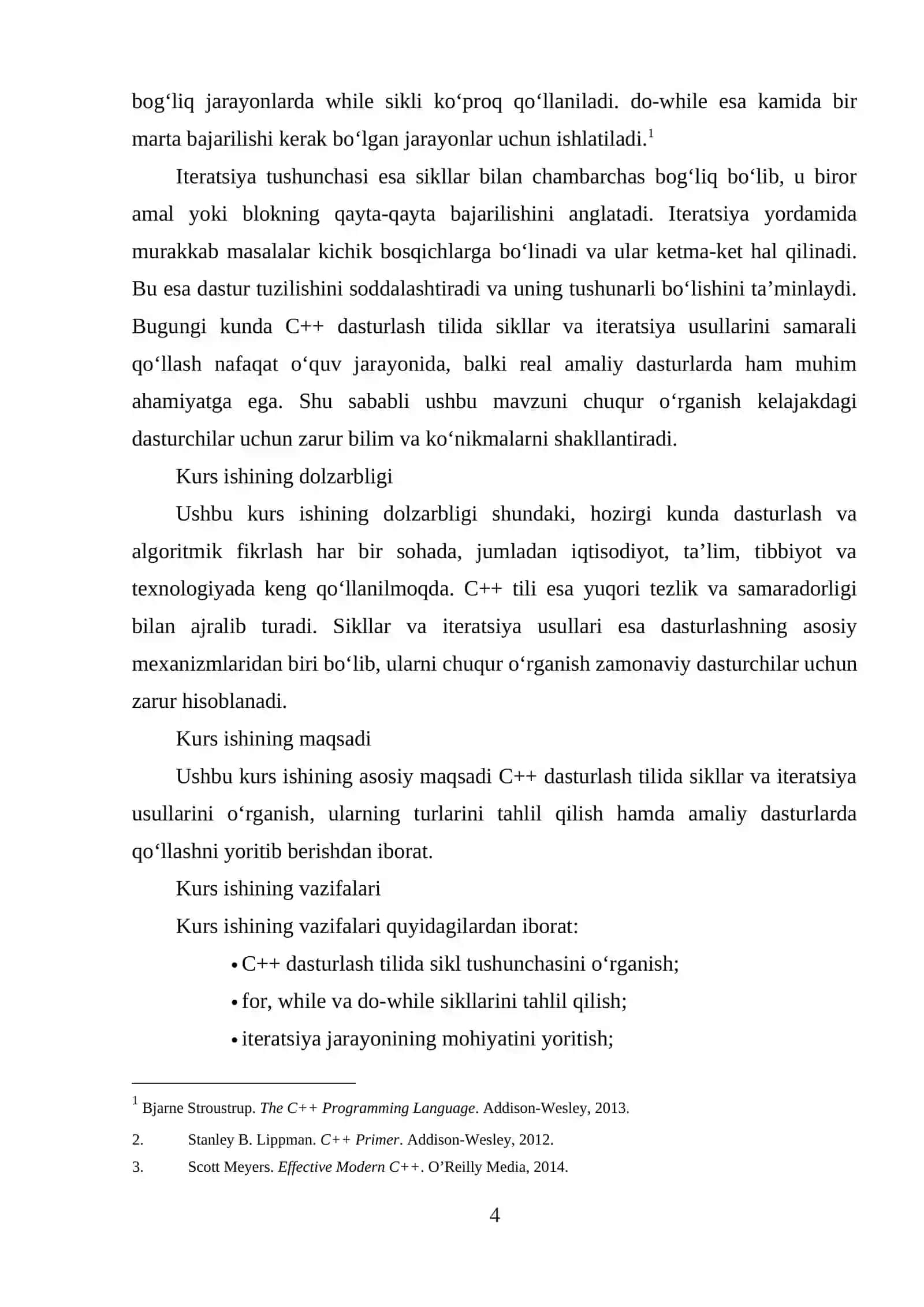 C++ da sikllar va interatsiya usullari 4