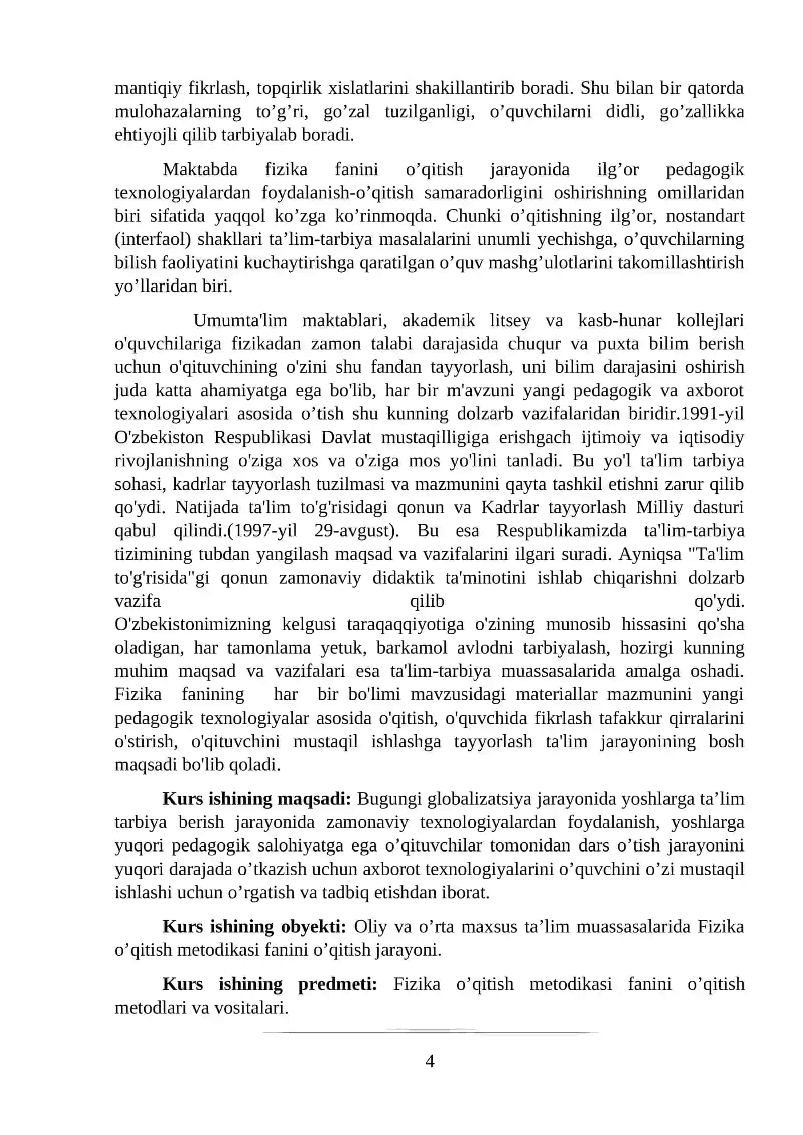 Fizikani o’qitish jarayonida o’quvchilarni mustaqil ishlashga o’rgatish 4