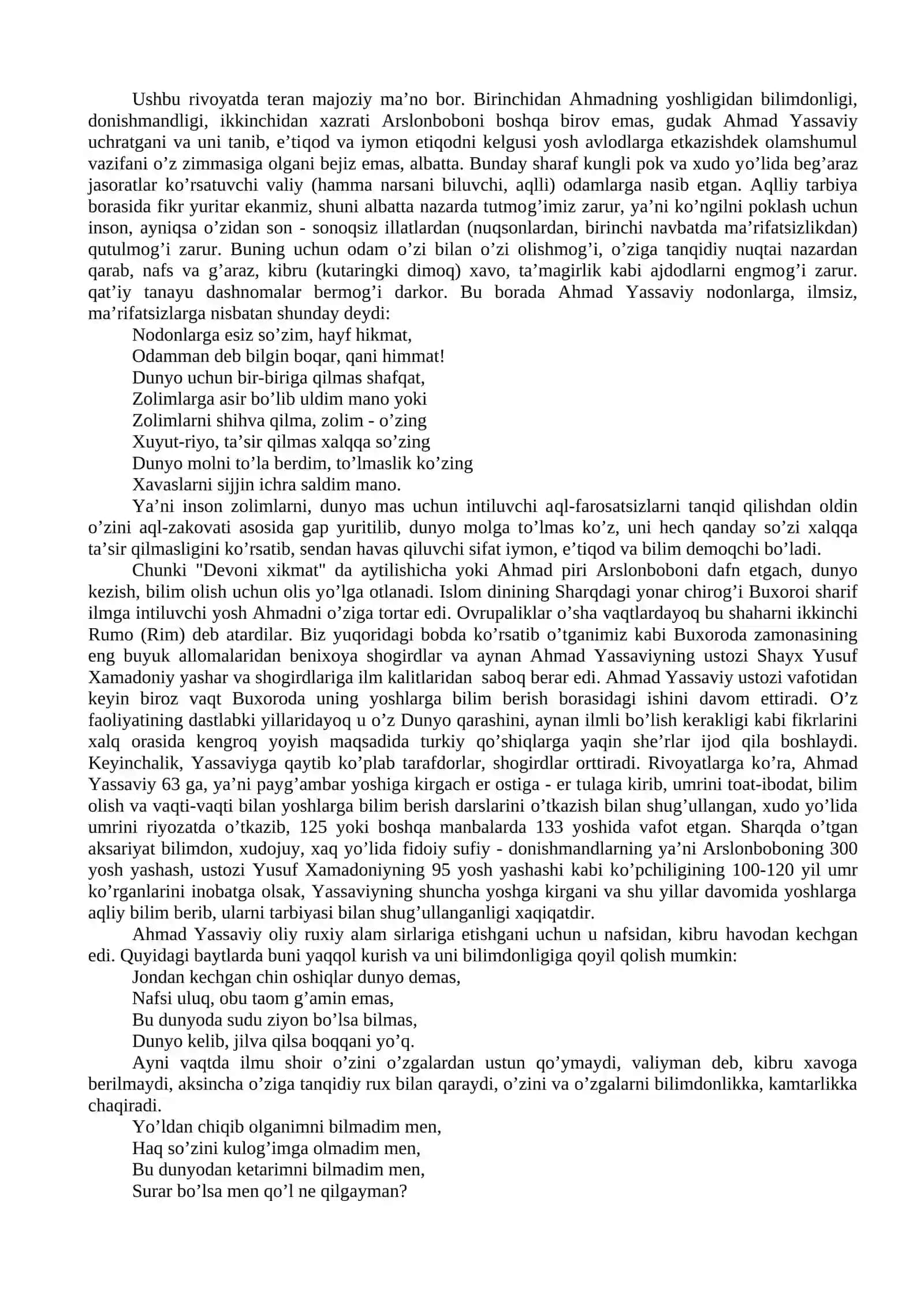 AHMAD YASSAVIYNING TA’LIM TARBIYAVIY QARASHLARI 4