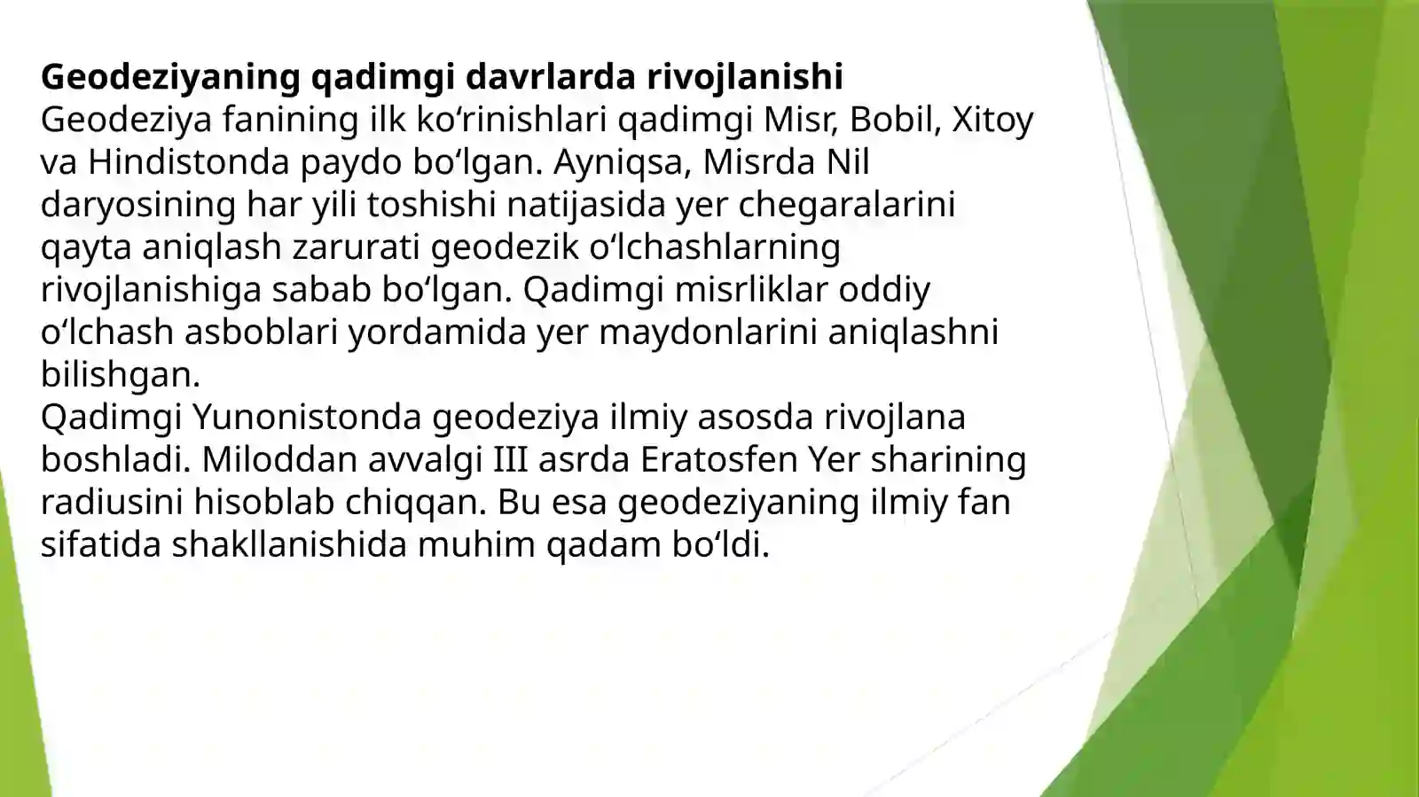 Geodeziya rivojlanishi tarixi 4