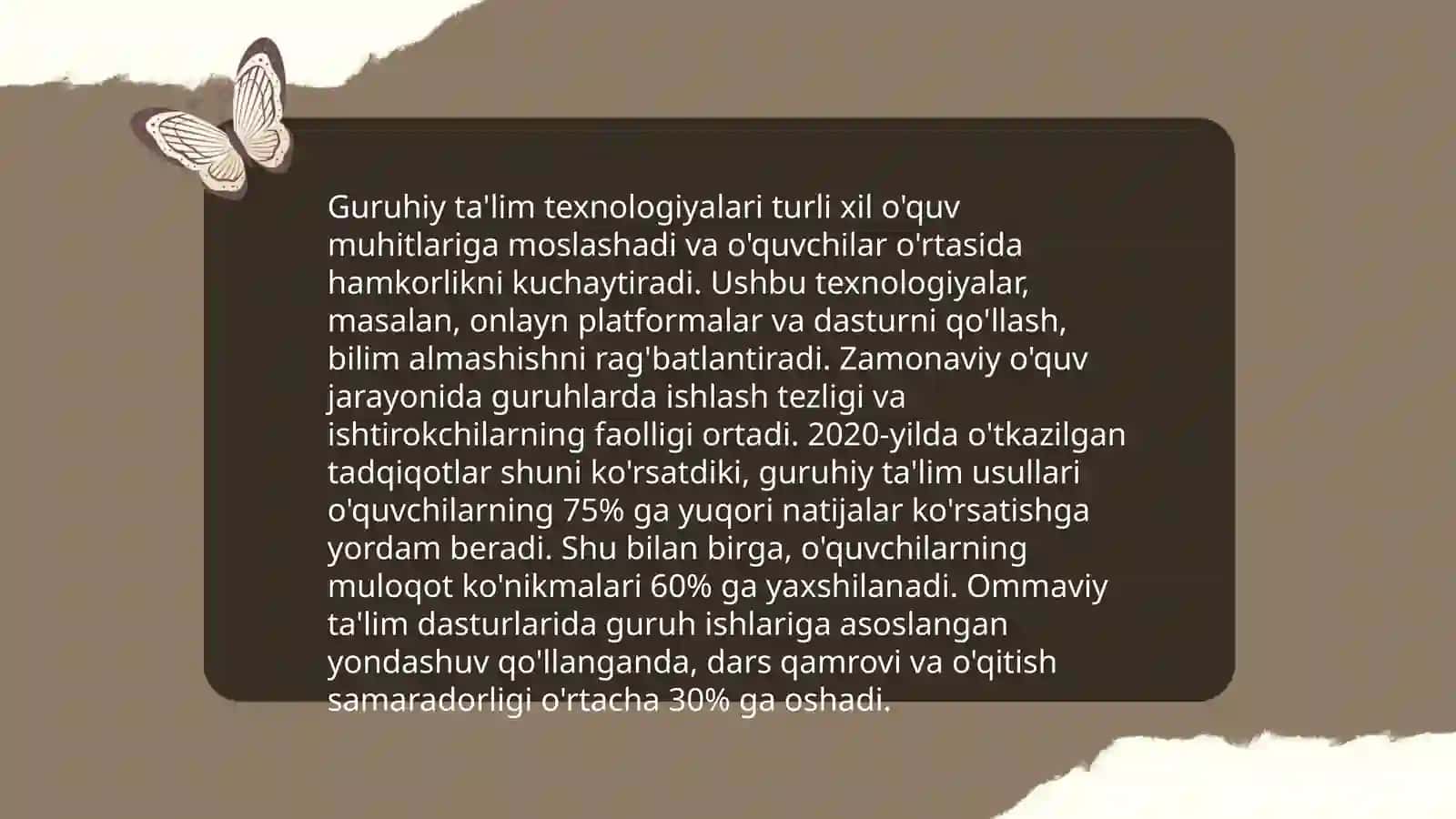 Ta'limning jamoaviy va guruhiy texnologiyasi 4