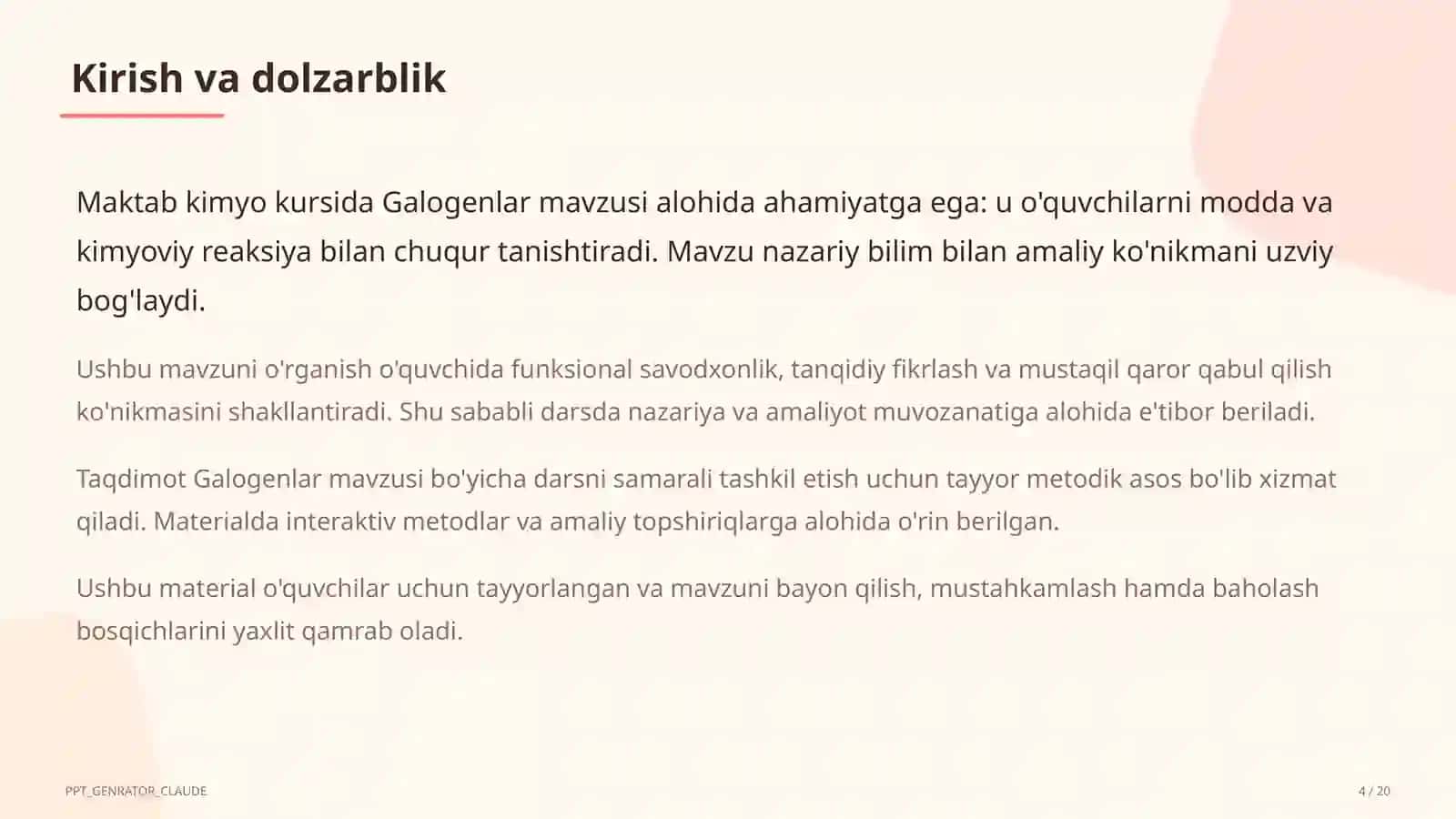 Galogenlar (9-sinf) 4