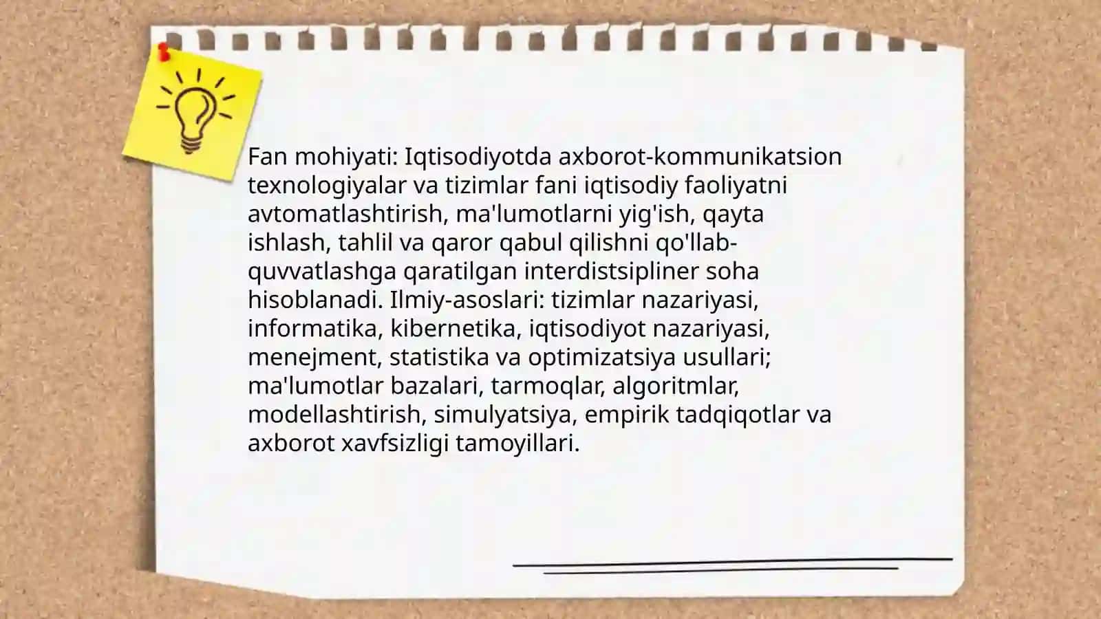 Iqtisodiyotda Axborot Kommunikatsion Texnologiyalar va Tizimlar Fanining Ta'rifi, Mohiyati, O'qitish Maqsadi va Vazifalari 4