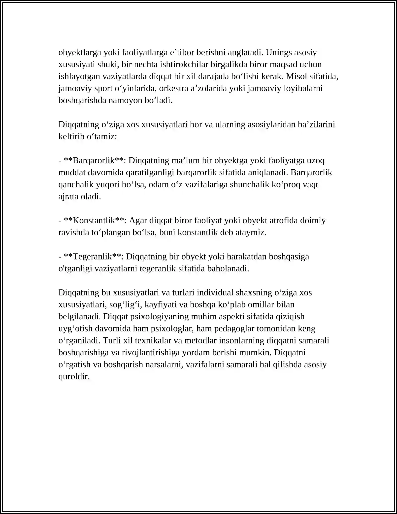 DIQQAT TURLARI VA UNING XUSUSIYATLARI BÕYICHA TRENING ÕYINLARI SENARILARINI TAYORLASH 4