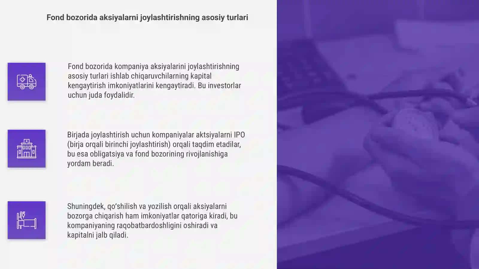 Kompaniya aksiyalarini fond bozoriga joylashtirish imkoniyatlari 4