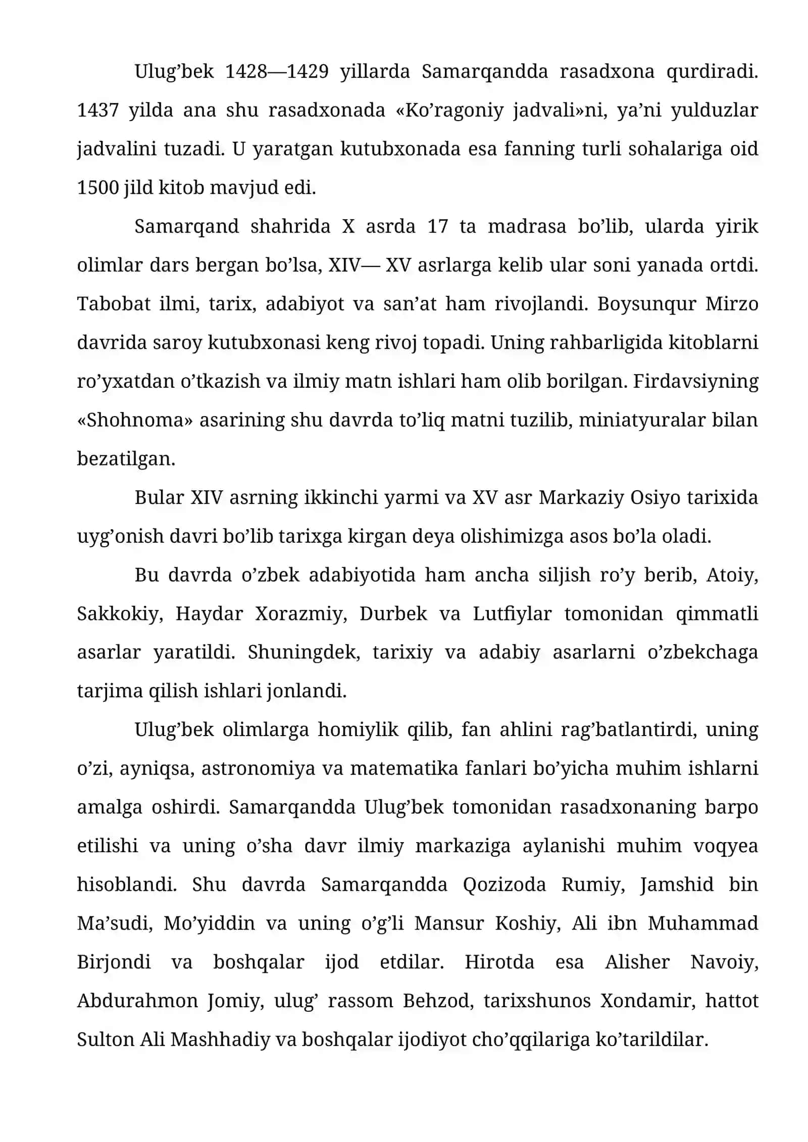 Temuriylar davrida maktab va maorifning ravnaqi 4
