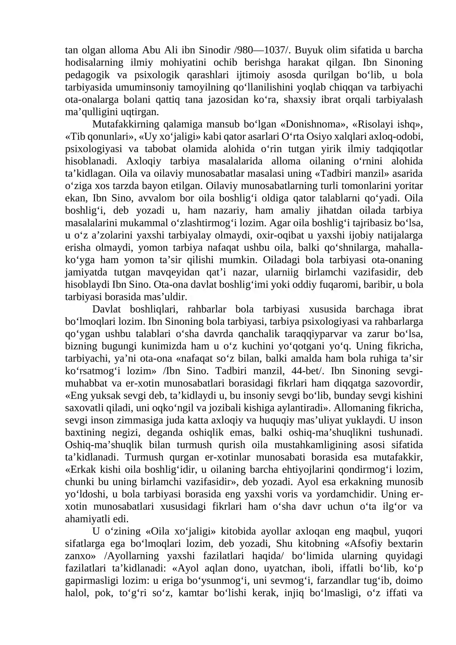 SHARQ MUTAFAKKIRLARINING OILA XUSUSIDA PSIXOLOGIK-PEDAGOGIK QARAShLARI 4