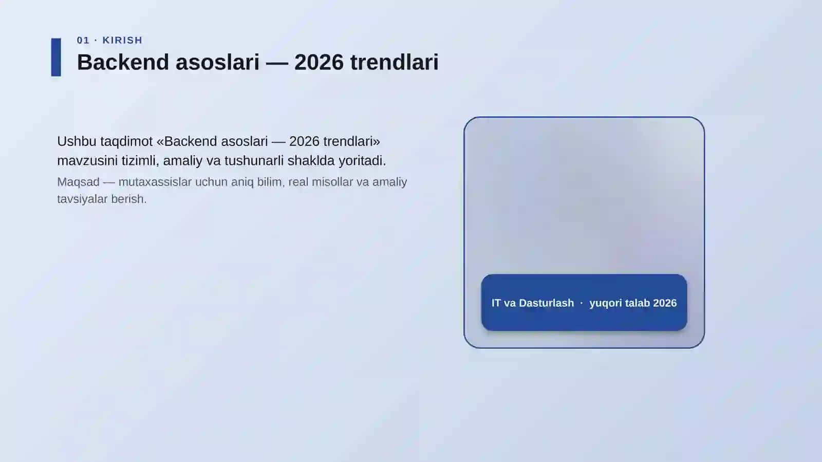 Backend asoslari — 2026 trendlari 4