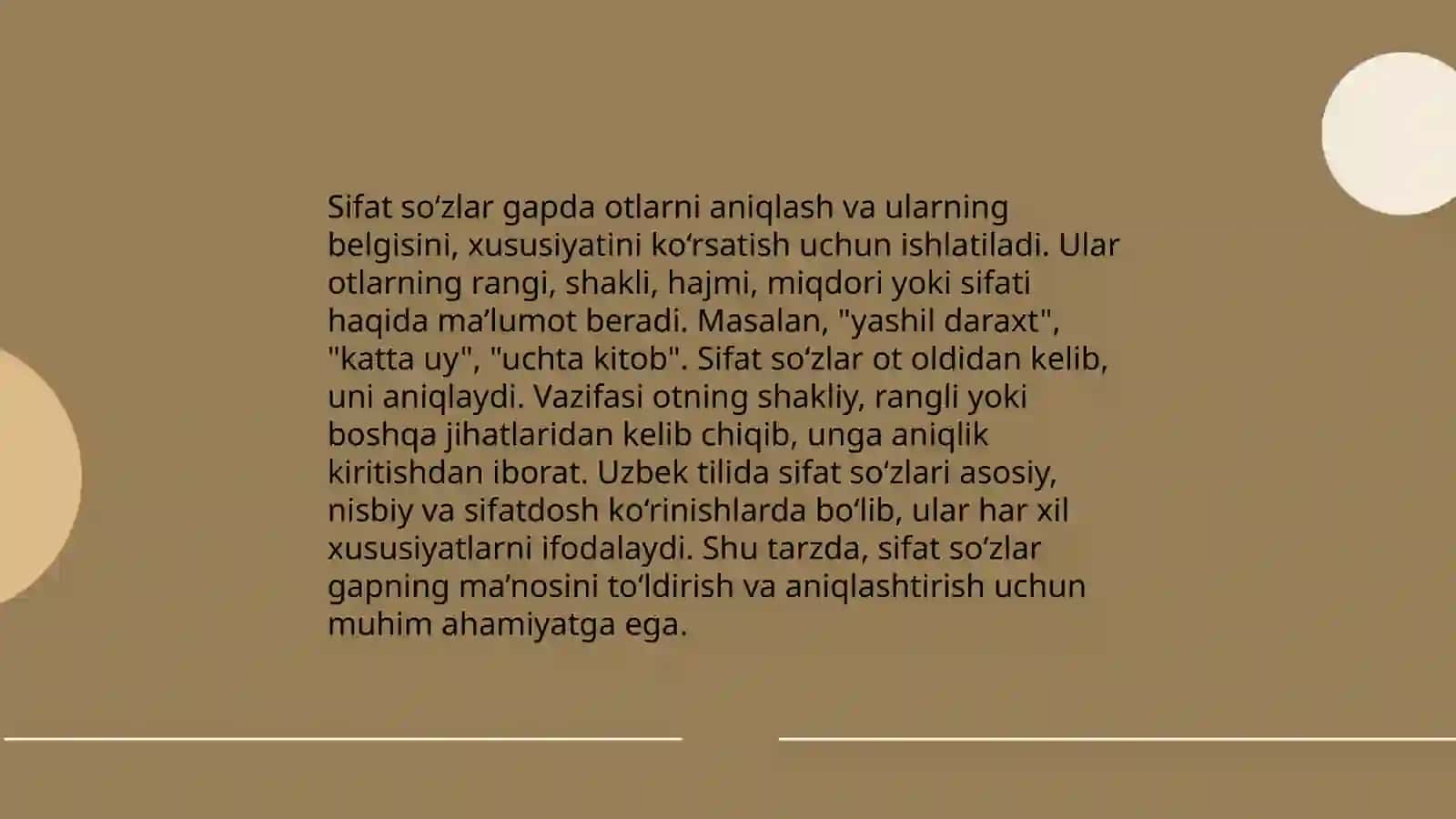 Sifat so‘z turkumini o‘rganish darslari yuzasidan 1-4 sinflar yuzasidan metodik tavsiyalar ishlab chiqish 4
