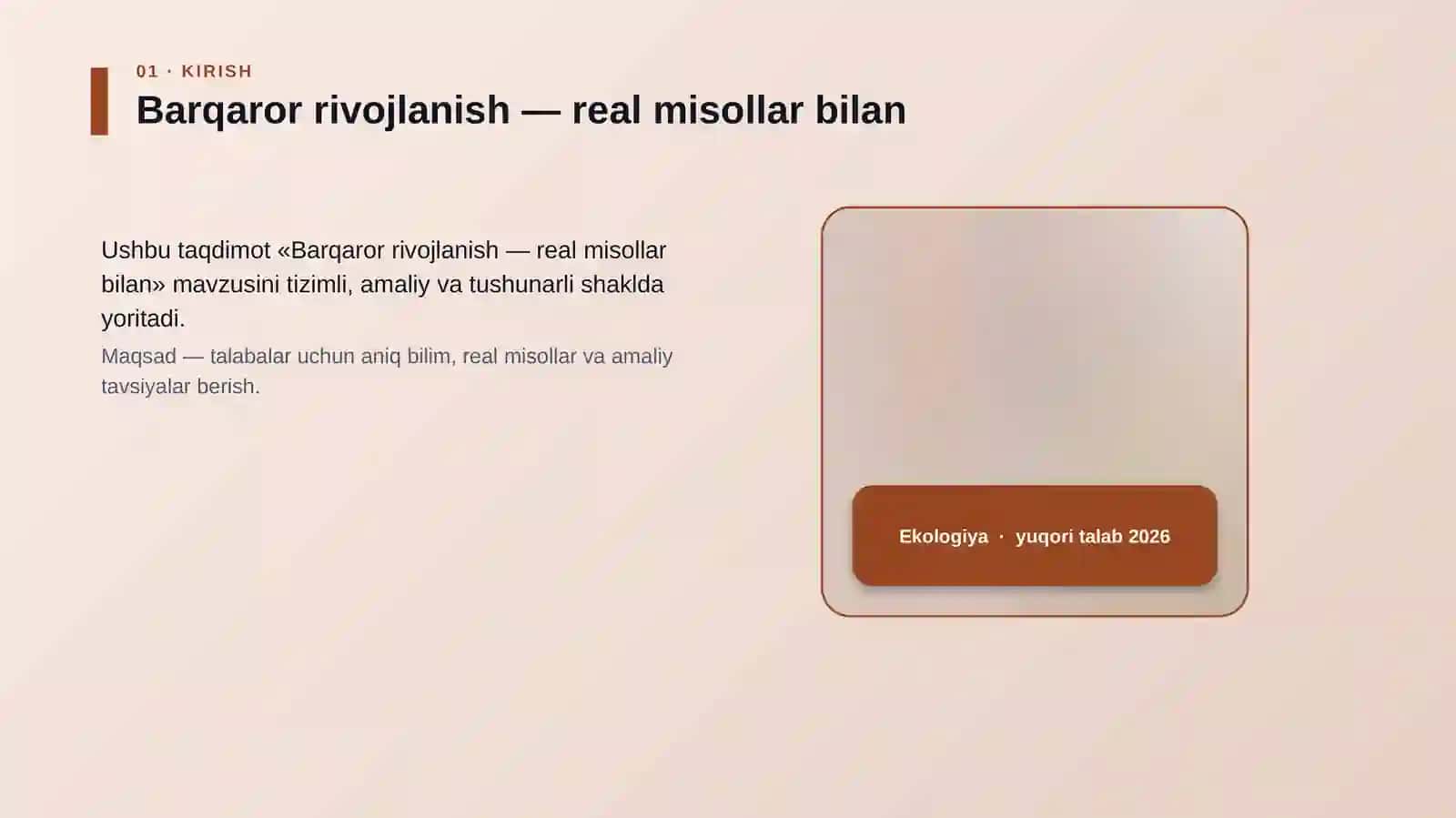 Barqaror rivojlanish — real misollar bilan 4