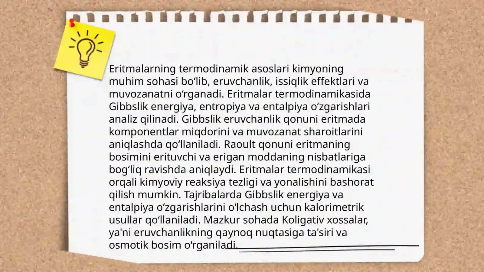 Eritmalar termodinamik nazariyalari asosida ularning kolligativ xossalari 4