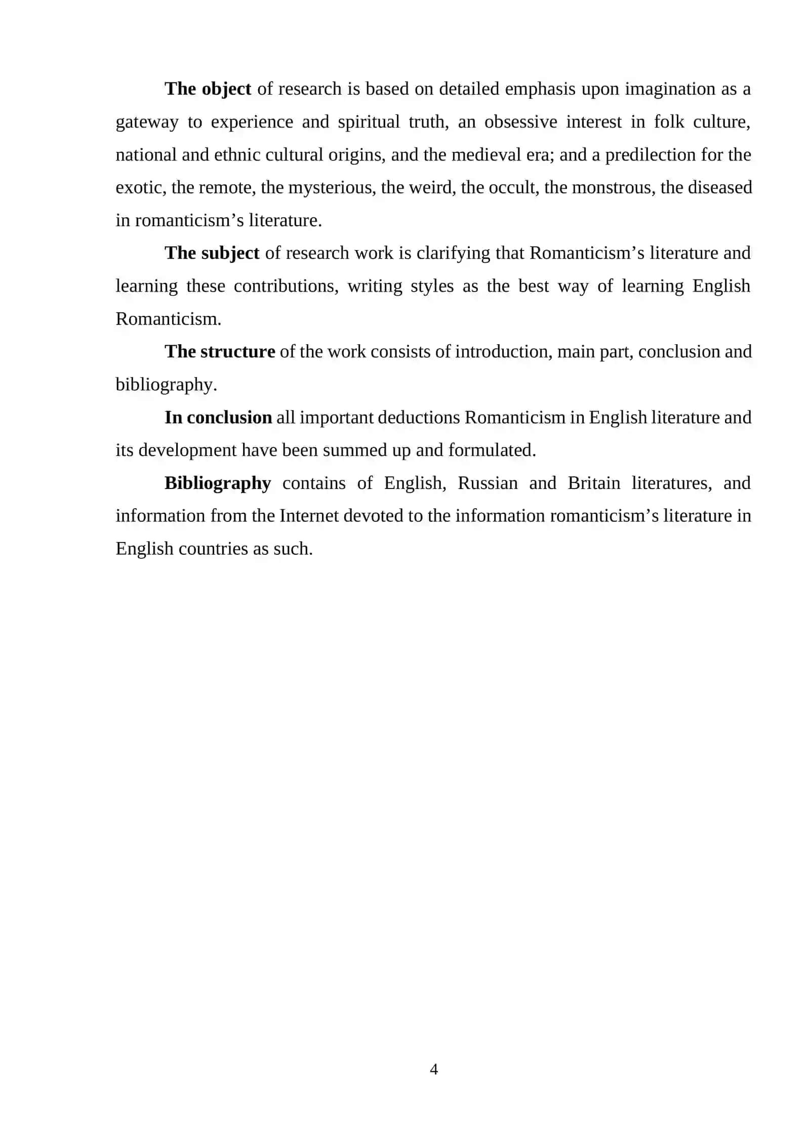 COURSE PAPER "Romanticism movement in England" 4