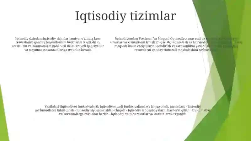 Iqtisodiyotning Predmenti Va Maqsad, Vazifalari 4