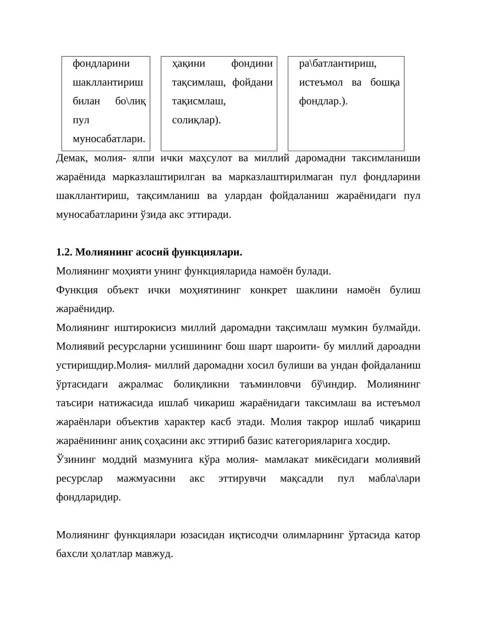 Молиянинг ижтимоий иқтисодий моҳияти ва функциялари 4