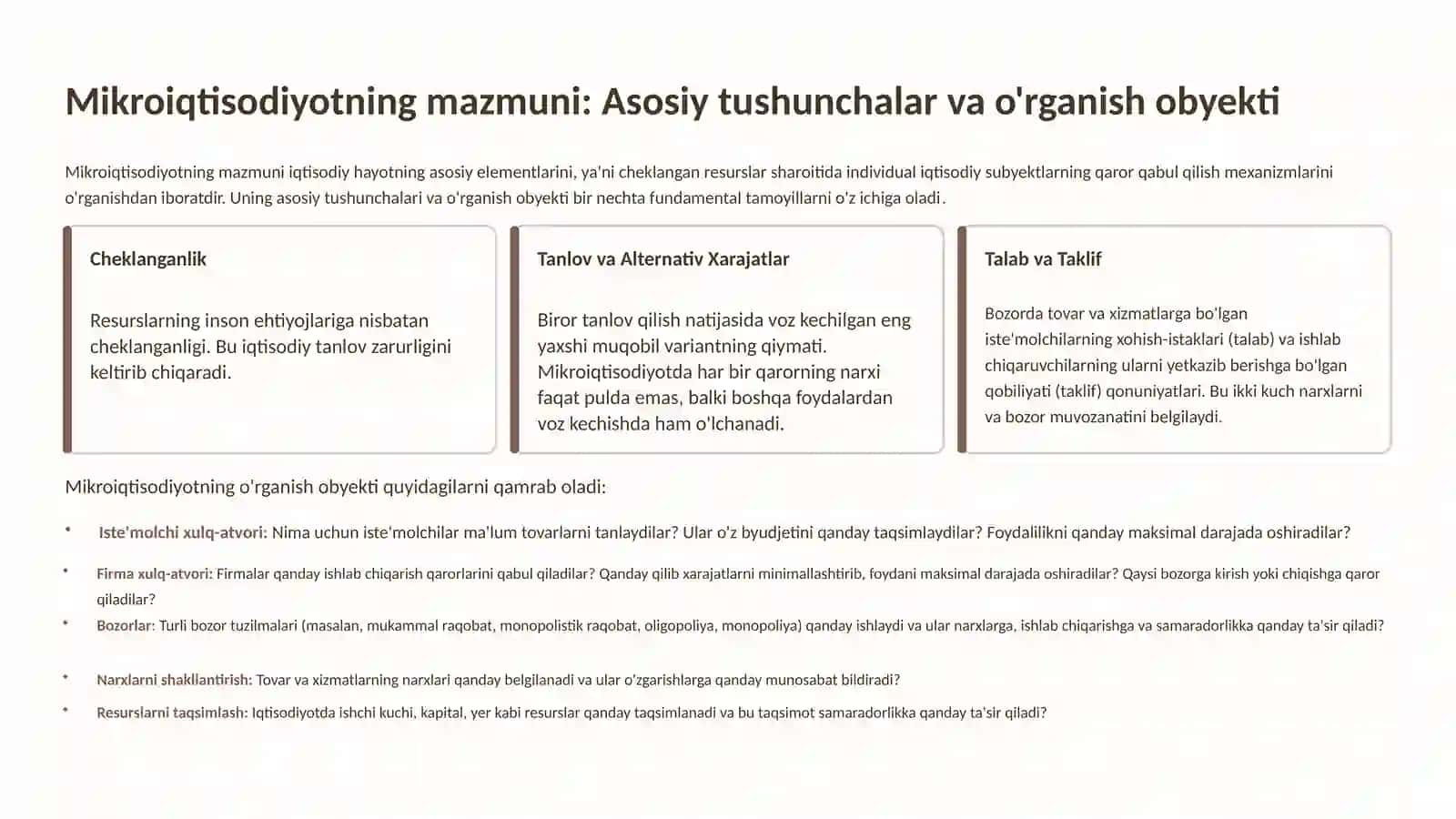 Mikroiqtisodiyot iqtisodiyot faniga kirish 4