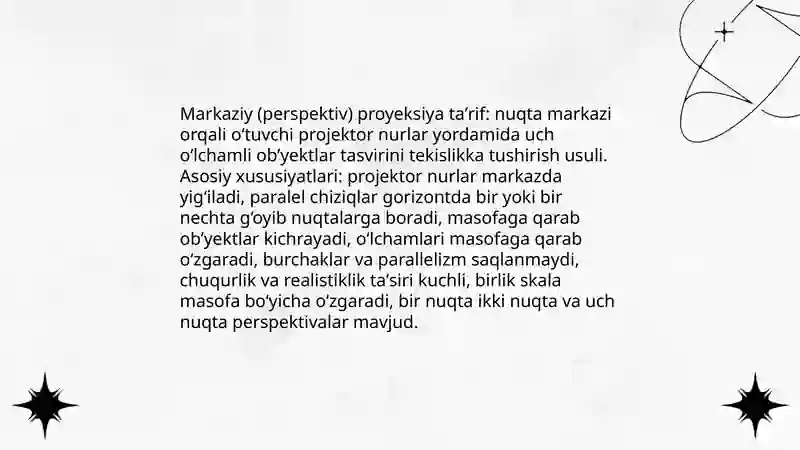PROYEKSIYALASH USULLARI 4