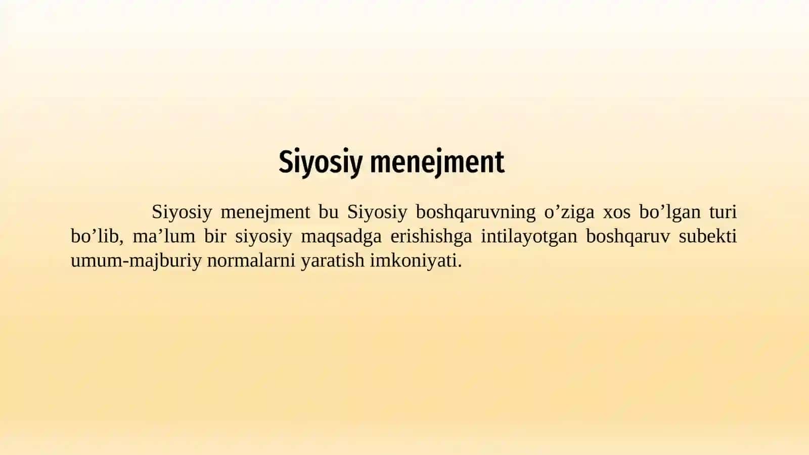 Siyosiy menejment fani va uning jamiyat hayotidagi roli 4