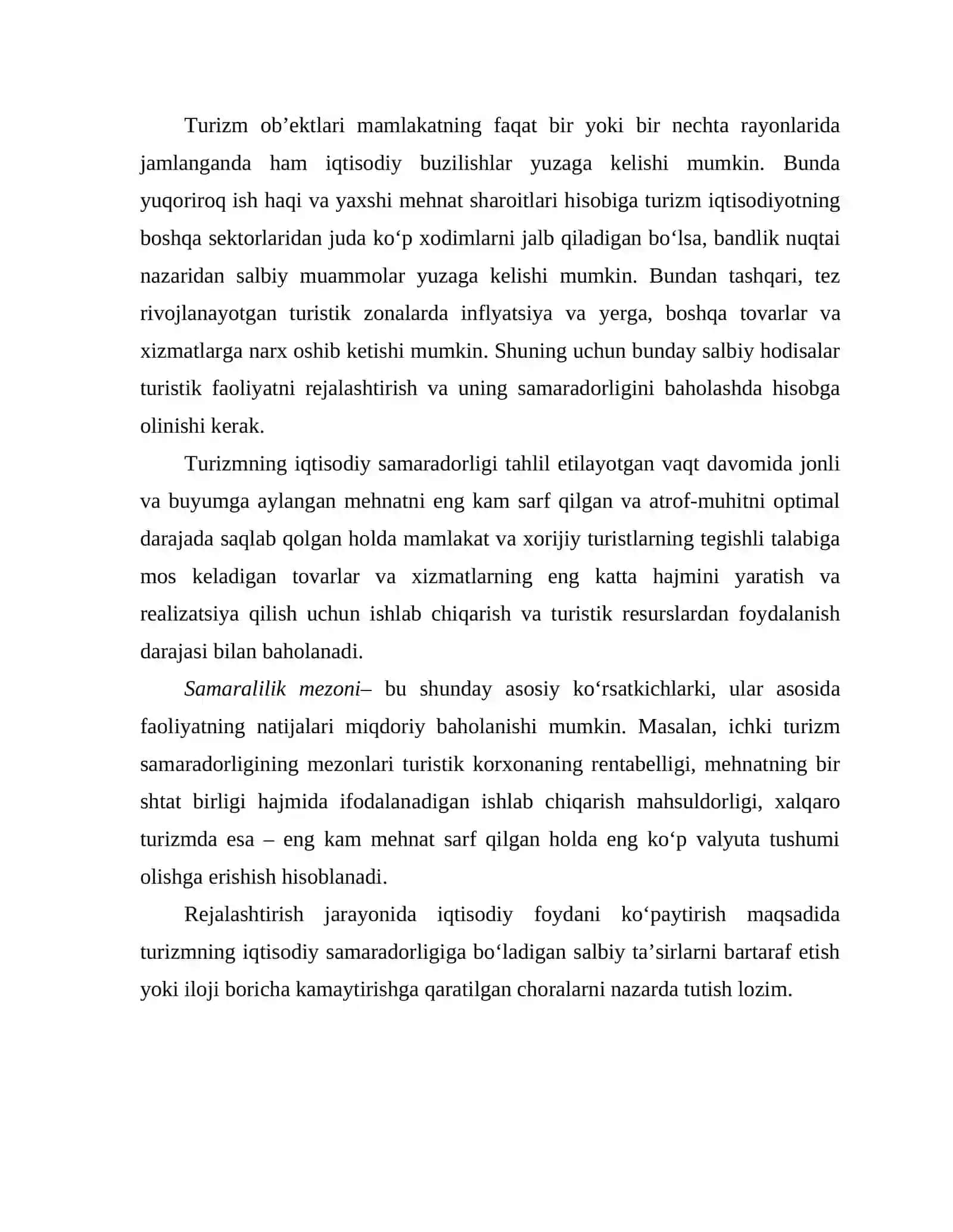 Turizmni rivojlantirishning iqtisodiy, ekologik va ijtimoiy-madaniy jihatlari 4