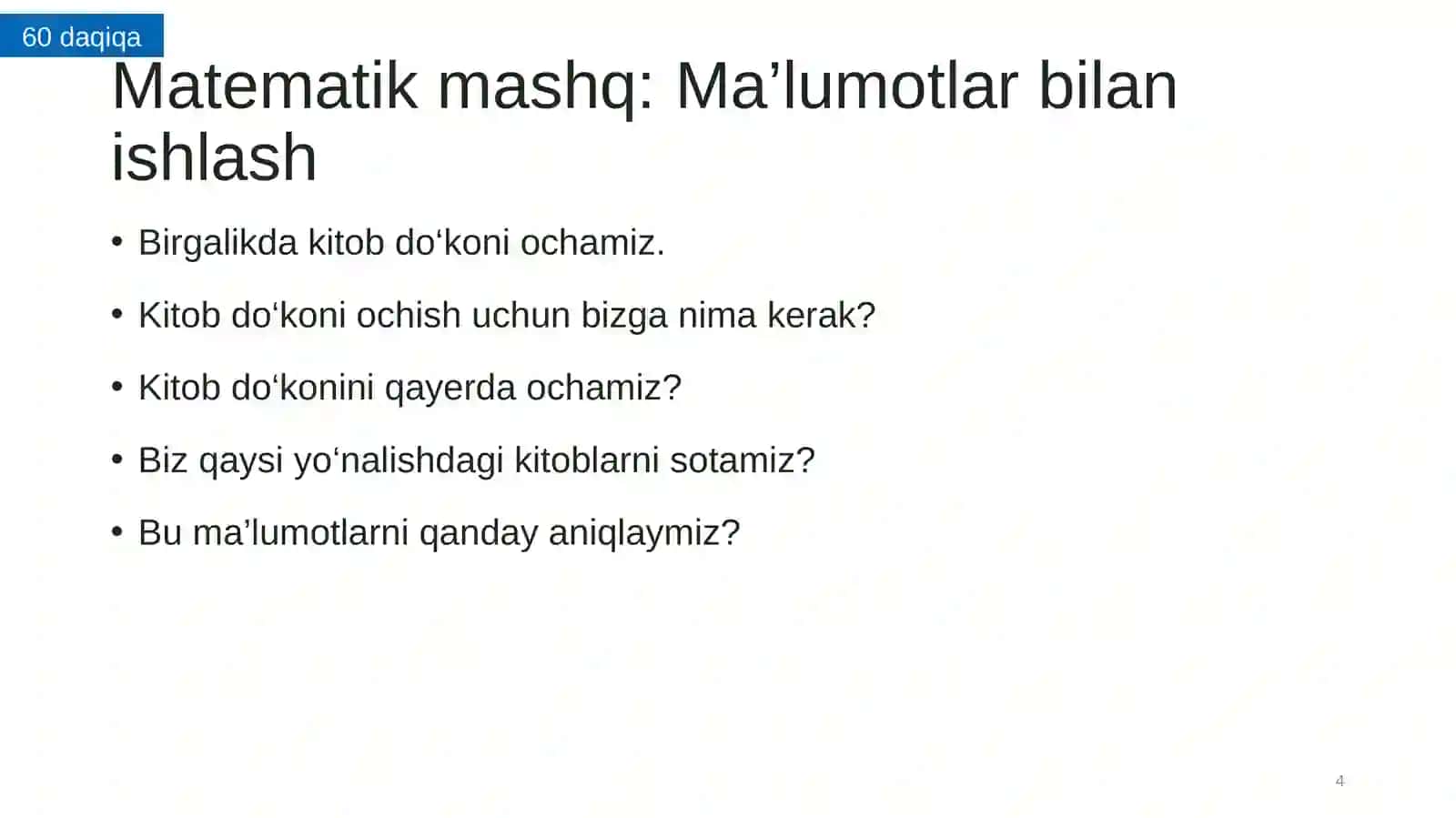 Matematika fani mazmuniga oid trening materiallari 4