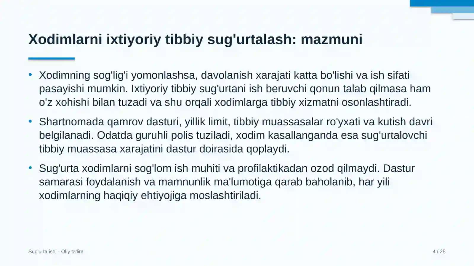 geologiya qidiruv ishlarida xodimlarni ixtiyoriy tibbiy sug'urtalash 5228 4