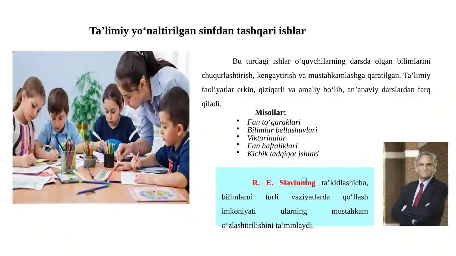 SINFDAN TASHQARI ISHLAR: TURLARI VA SHAKLLARI 4