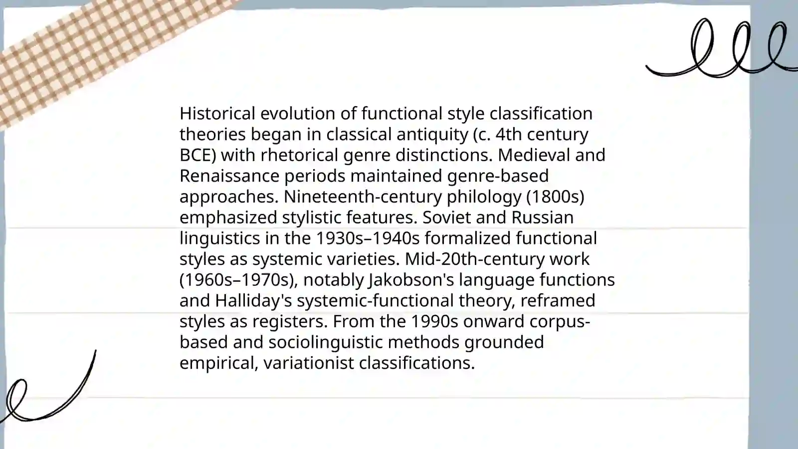 Different classifications of functional styles 4