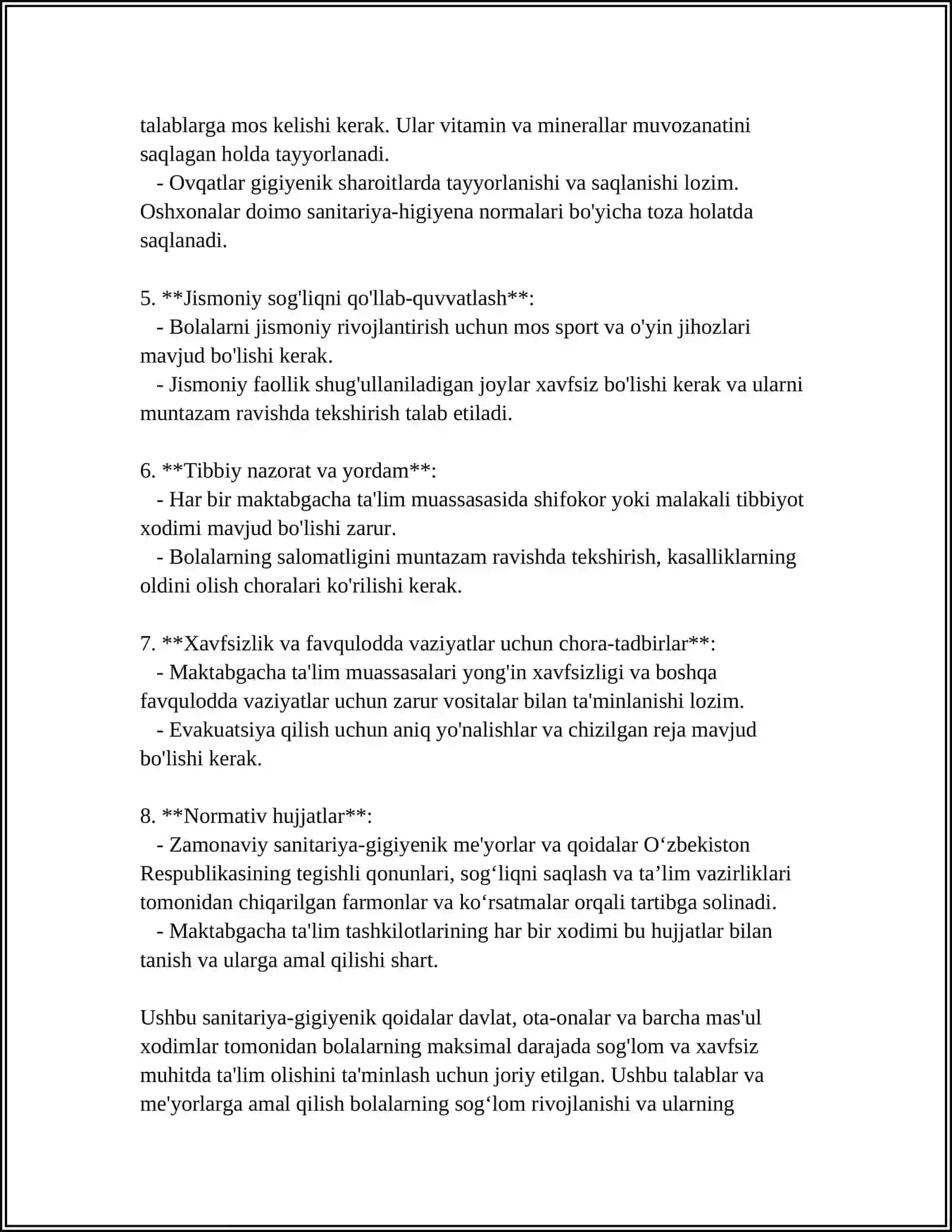 MAKTABGACHA TA'LIM TASHKILOTLARIDA SANITARIYA GIGENIK ME'YORLAR 4