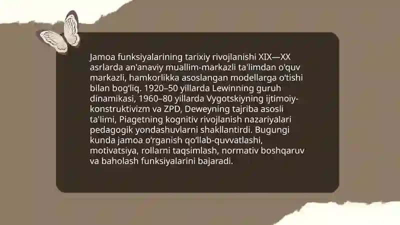 Jamoaning pedagogik vazifalari va funksiyalarini tahlil qilish 4