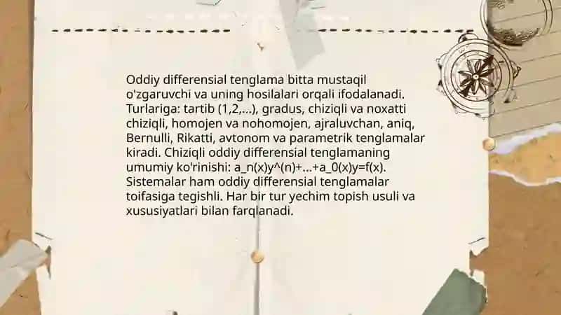 Differinsial tenglamalar va ularning turlari 4