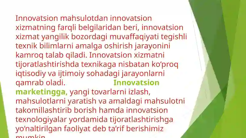INNOVATSION MARKETING FAOLIYATINI TAKOMILLASHTIRISH 4