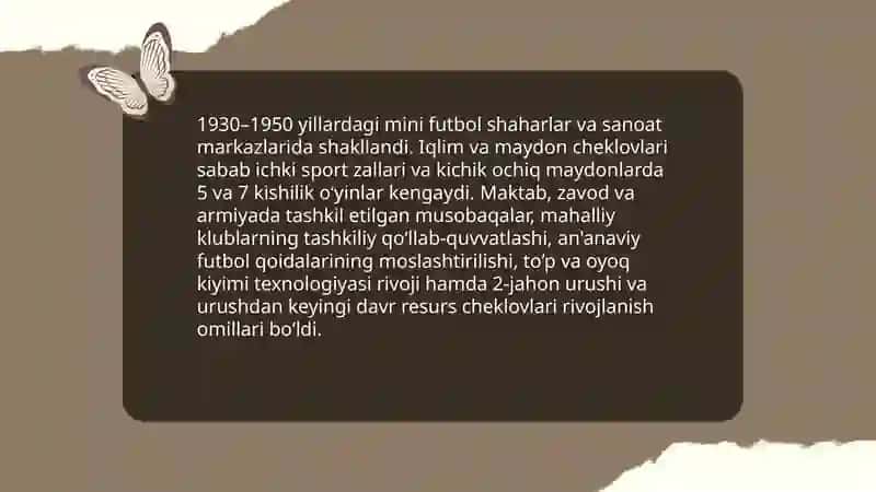 Mini futbolning paydo boʻlishi va rivojlanishi 4