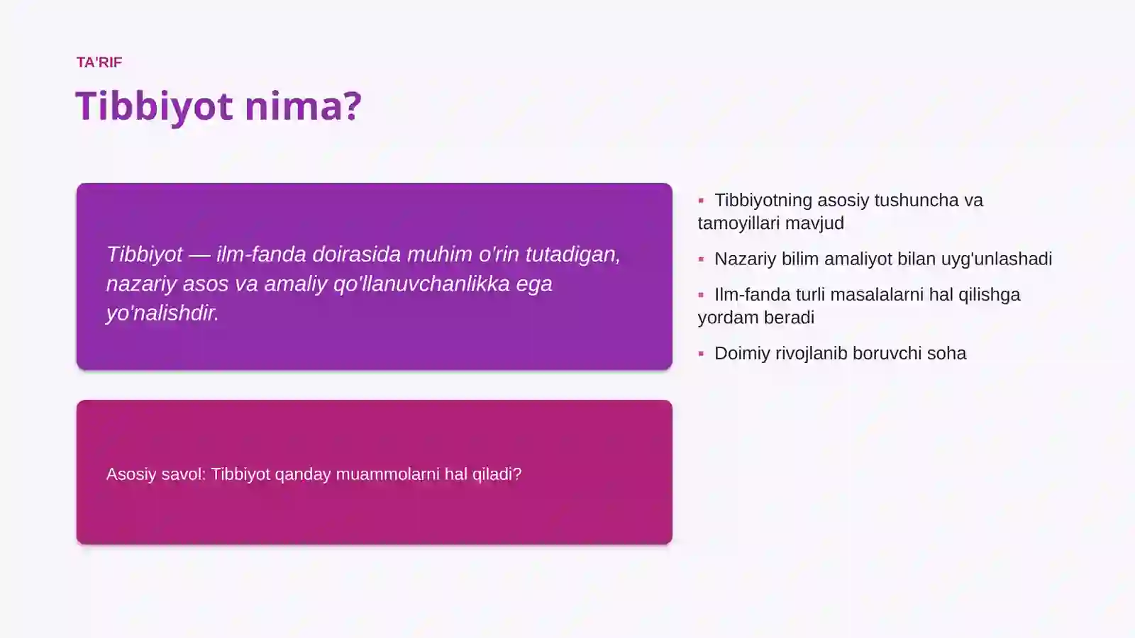 Tibbiyot Metodlari va Usullari 4