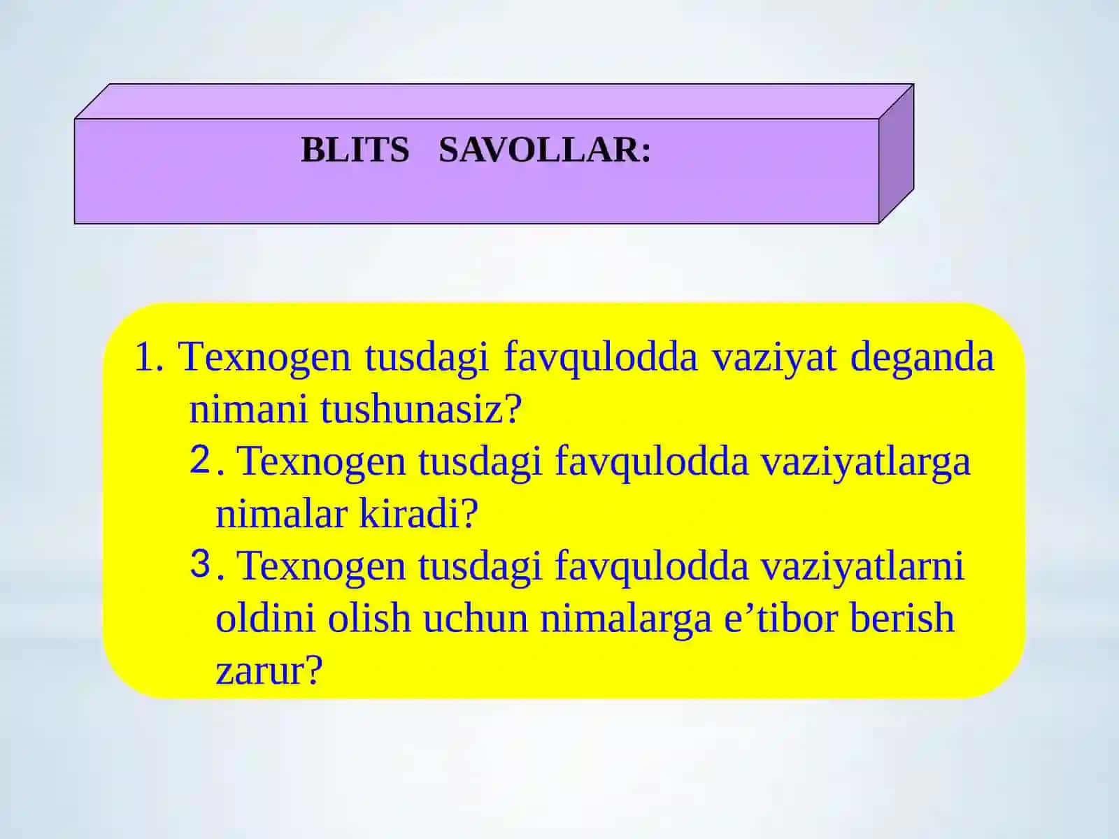 Aholi va xududni texnogen FVlardan muhofaza qilish 4