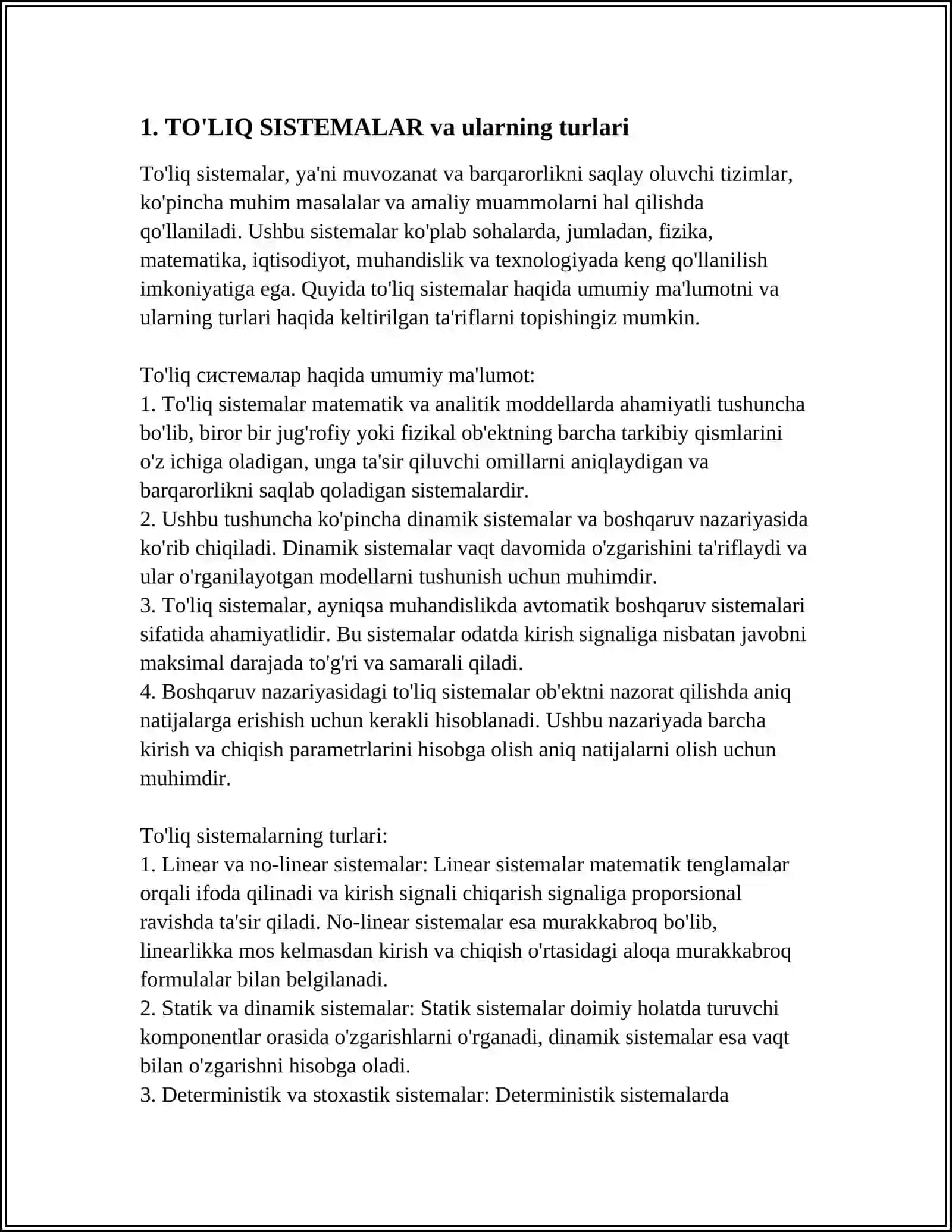AMALIY MATEMATIKA TO'LIQ SISTEMALAR.BUL FUNKSIYASINI JEGALKIN KO'PHADIGA YOYISH MUSTAQIL ISH 4