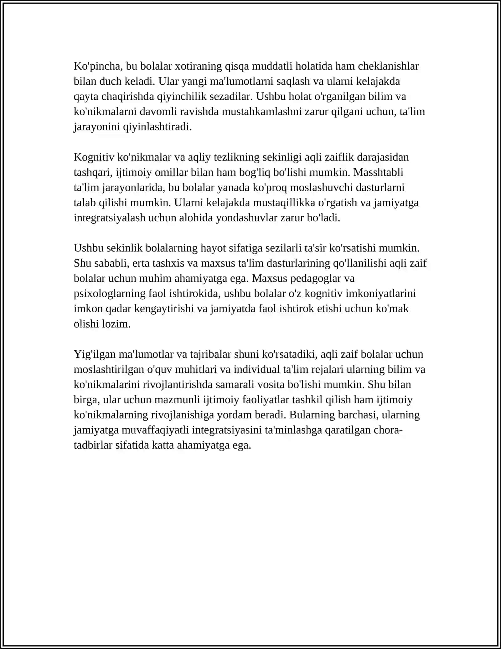 Aqli Zaif Bolalarning O'ziga Xos Xususiyatlari 4