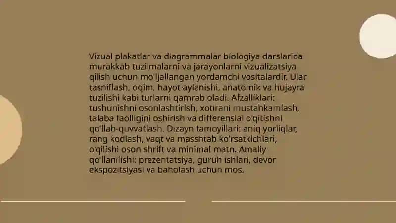 Biologiyaning o'qitish vositalari 4