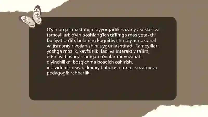 Bolalarni boshlang’ich ta’limga bolalarni majburiy bir yillik tayyorlashda o‘yin faoliyatining mohiyati 4