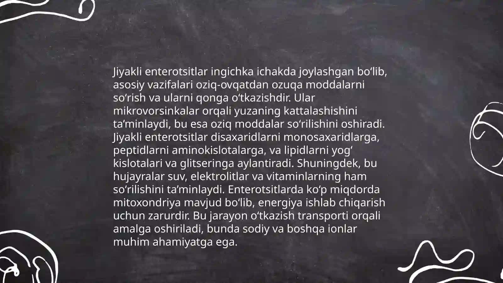 Ichaklarda ovqat hazm bo'lishi va qonga sorilishida jiyakli enterotsitlarning ahamiyati 4