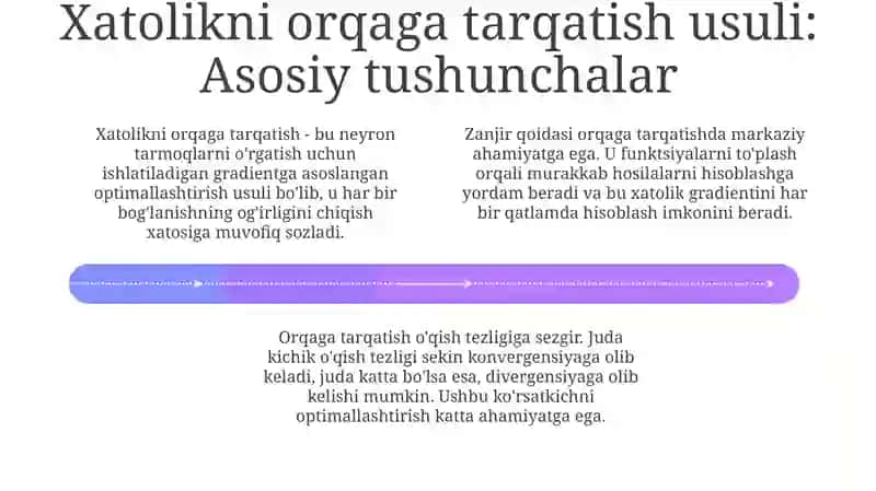 Fizika - Matematika. Xatolarni teskari tarqatish usuli. Neyron toʻrlarni klasterlash 4