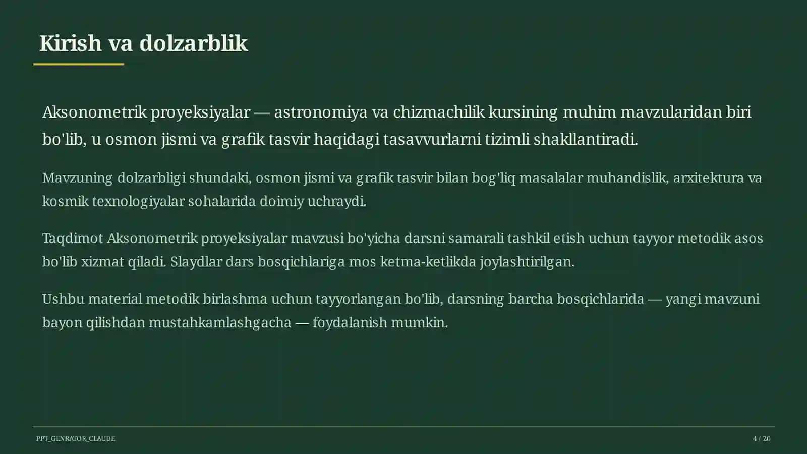 Aksonometrik proyeksiyalar (8-sinf) 4
