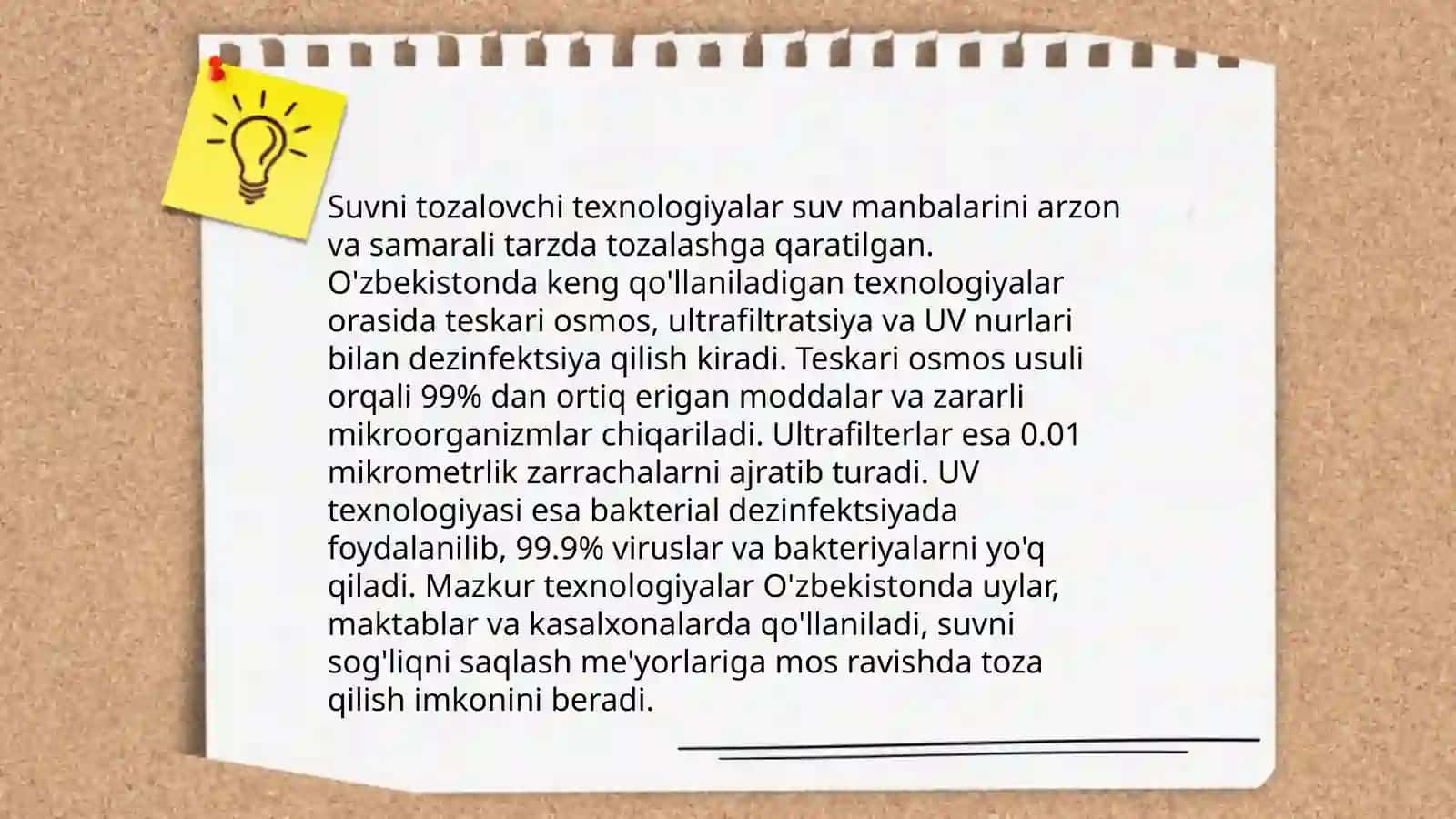 Ichimlik suvi sifatini yaxshilashning asosiy usullari 4